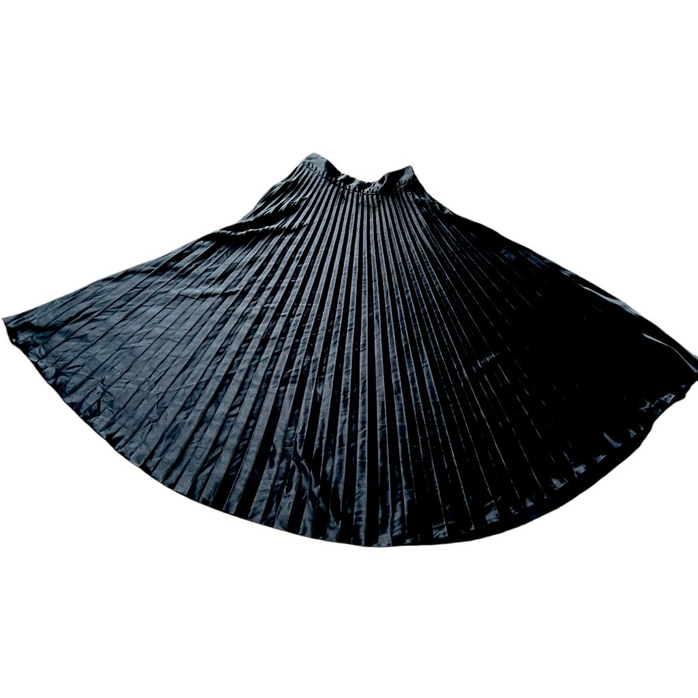 SHEIN Black Maxi A-Line Pleated Skirt for Night Out